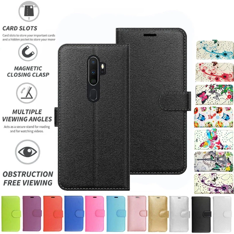 Oppo A9 (2020) Flip Folio Book Wallet Case