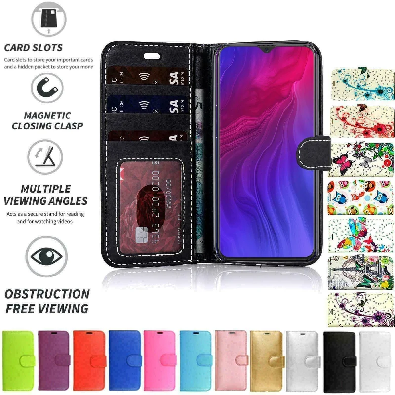 OPPO AX7 Flip Folio Book Wallet Case