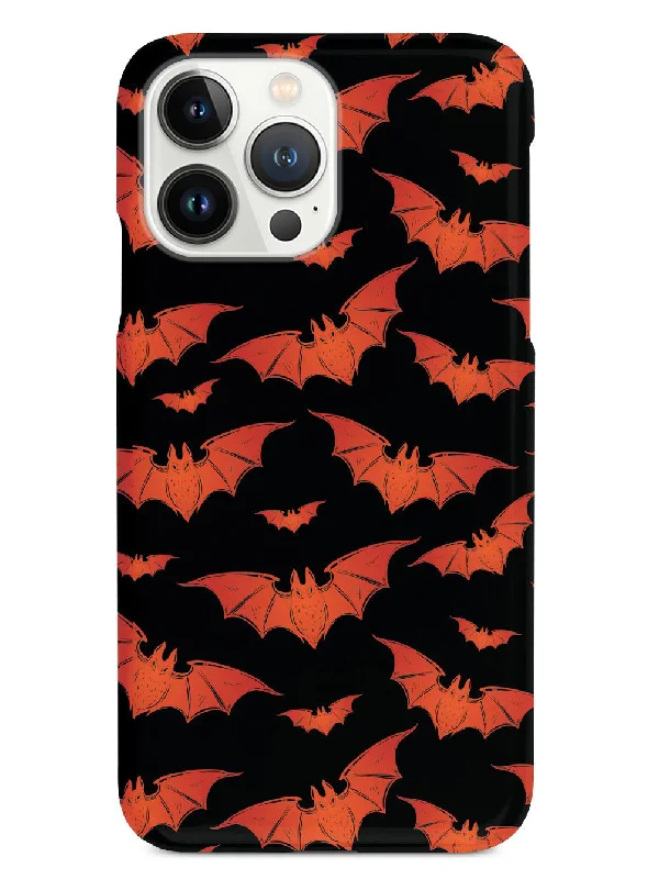 Orange Halloween Bats - Black Case