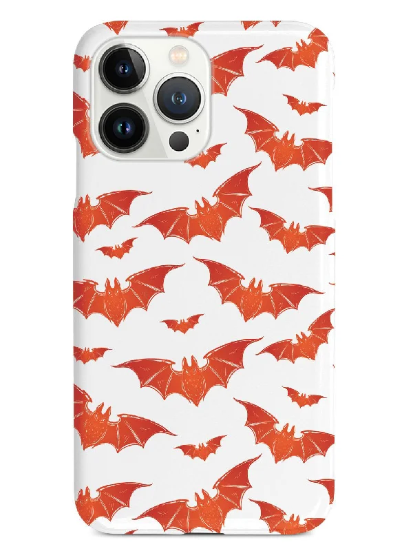 Orange Halloween Bats - White Case