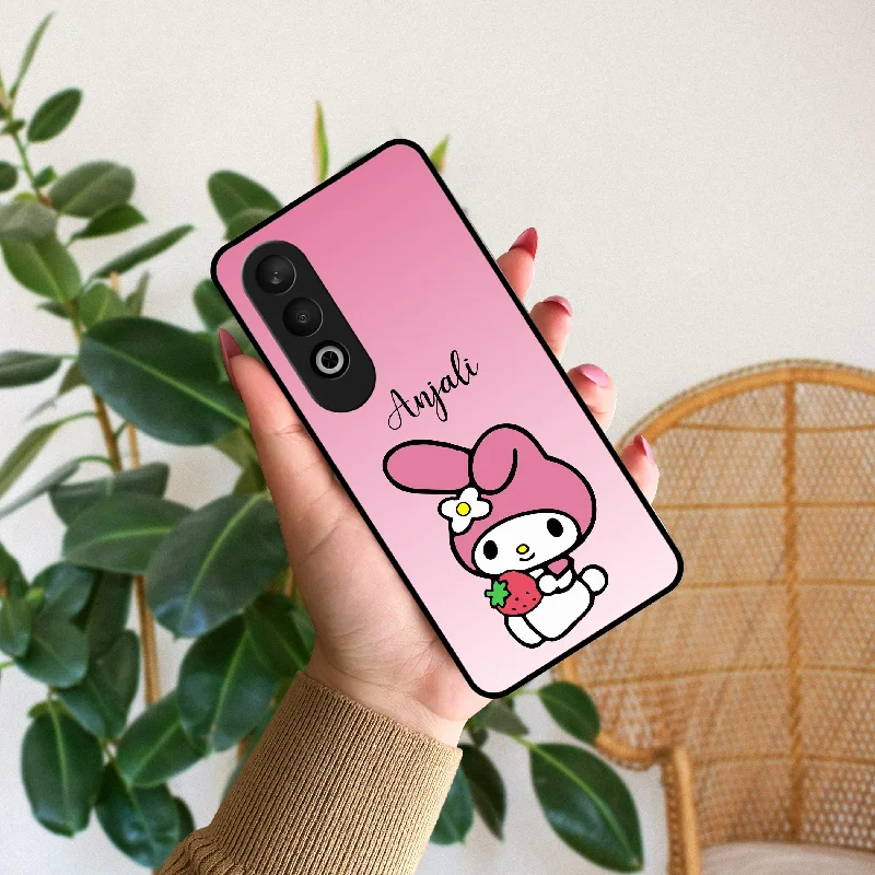 Pink Bunny Glass Case Cover For OnePlus