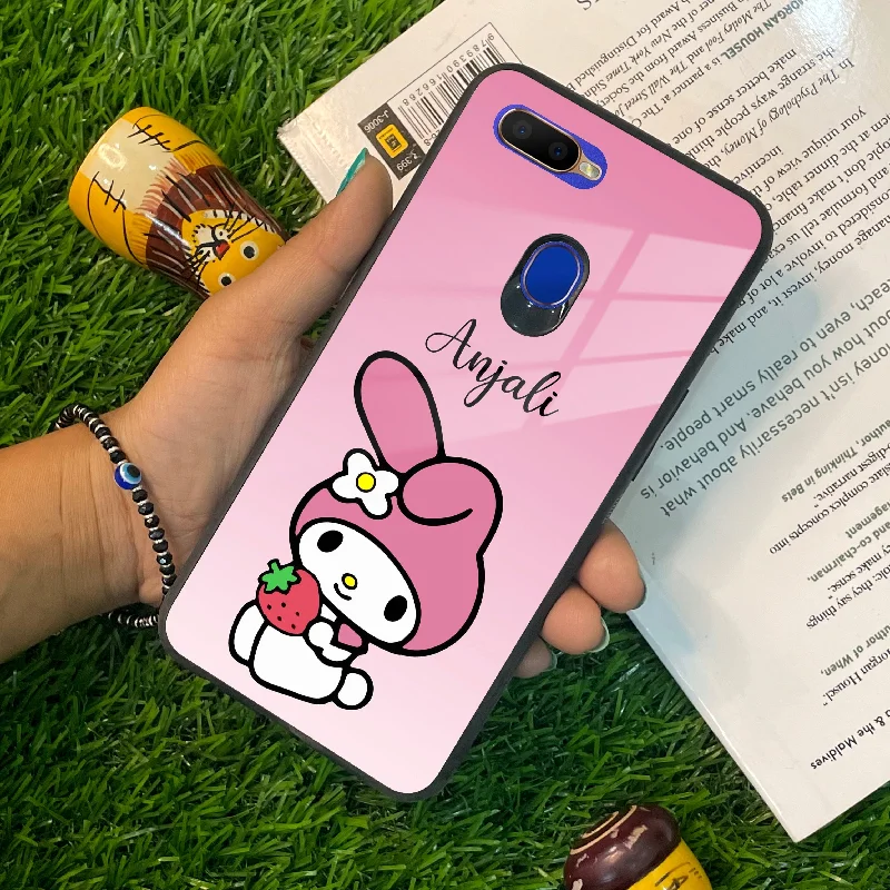 Pink Bunny Glass Case Cover For Oppo