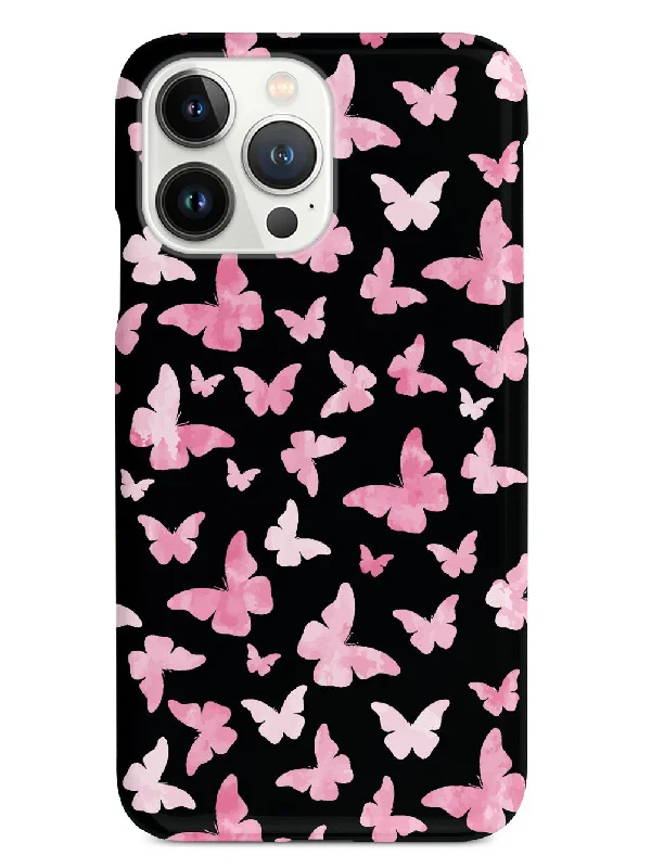 Pink Butterflies - Black Case