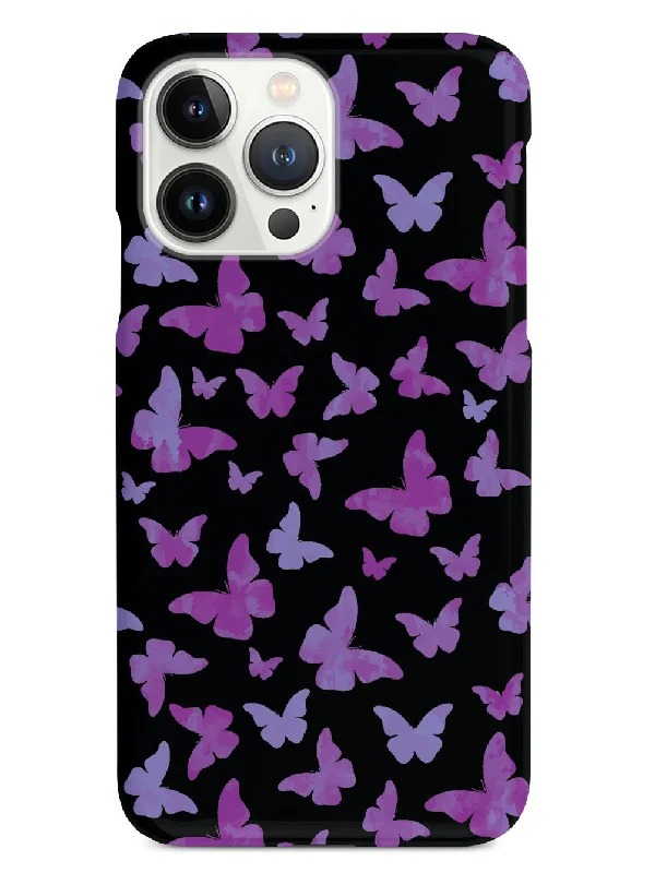 Purple Butterflies - Black Case