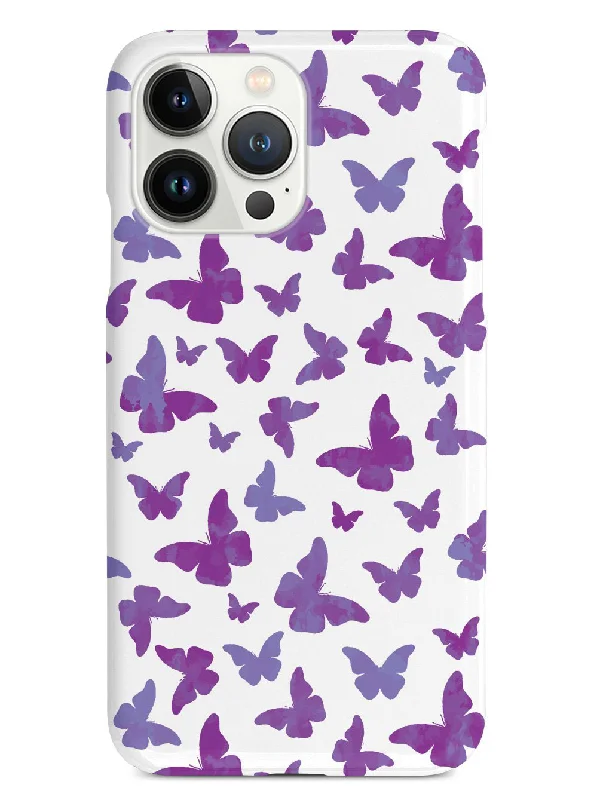 Purple Butterflies - White Case