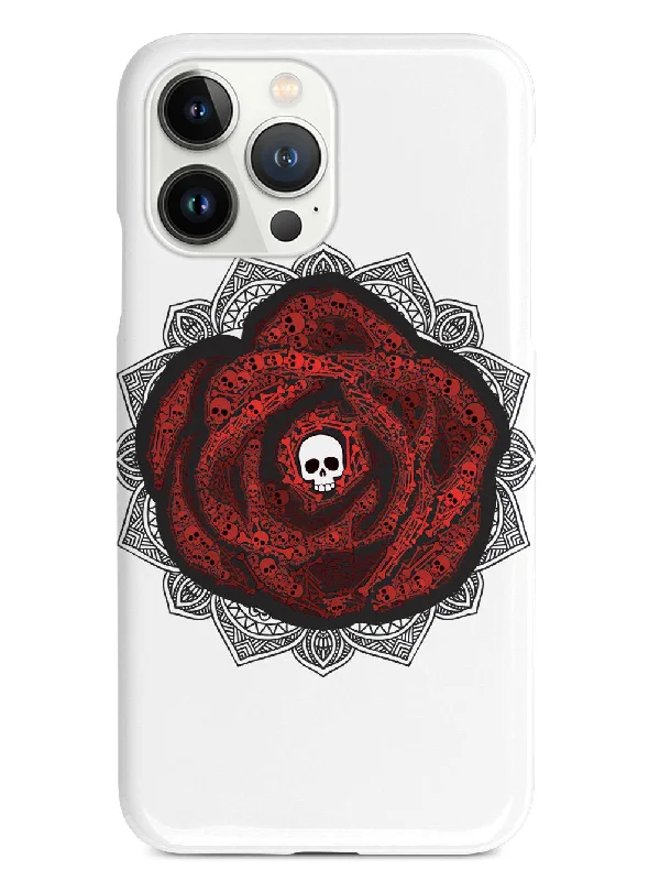 Red Rose Skull - White Case