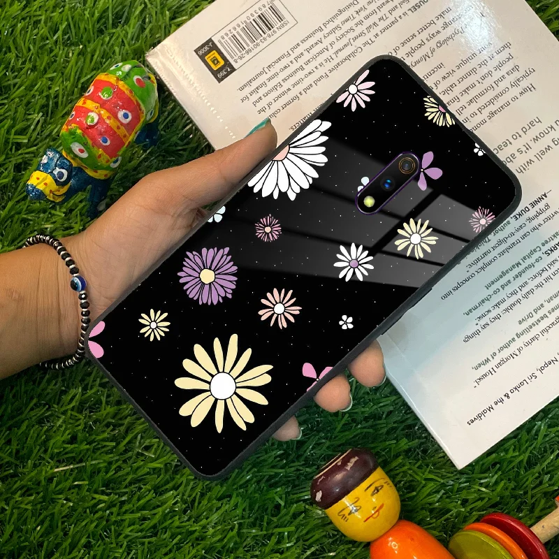 Seamless Floral Print Glass Case Cover For Realme/Narzo