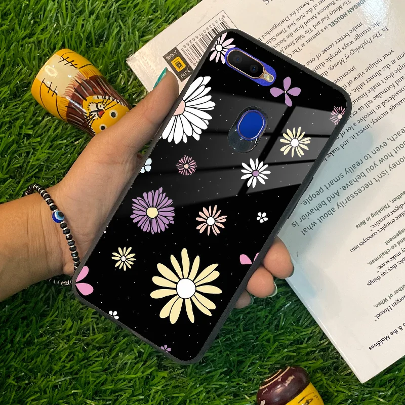 Seamless Floral Print Glass Case Cover Oppo