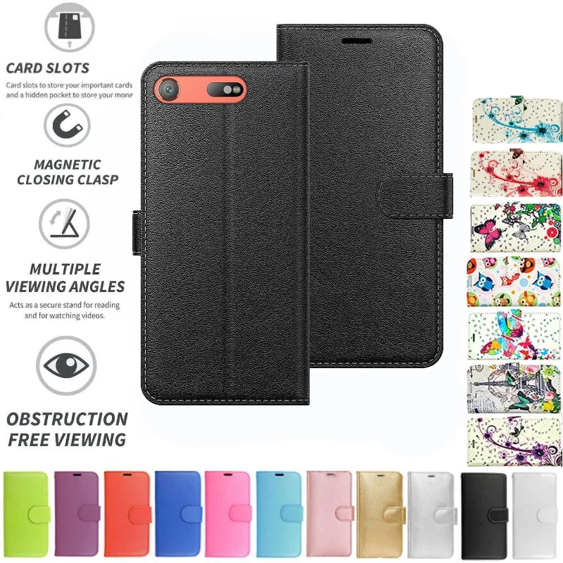 Sony Xperia XZ1 Compact Flip Folio Book Wallet Case