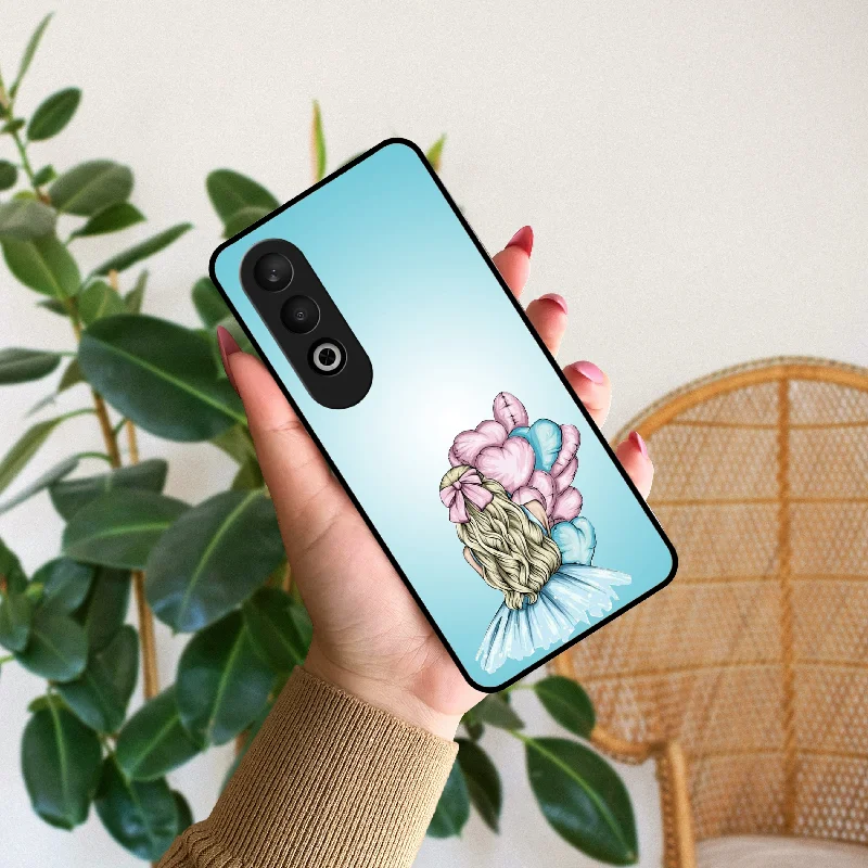 Styles Girl With Balloon Glass Case For Oneplus