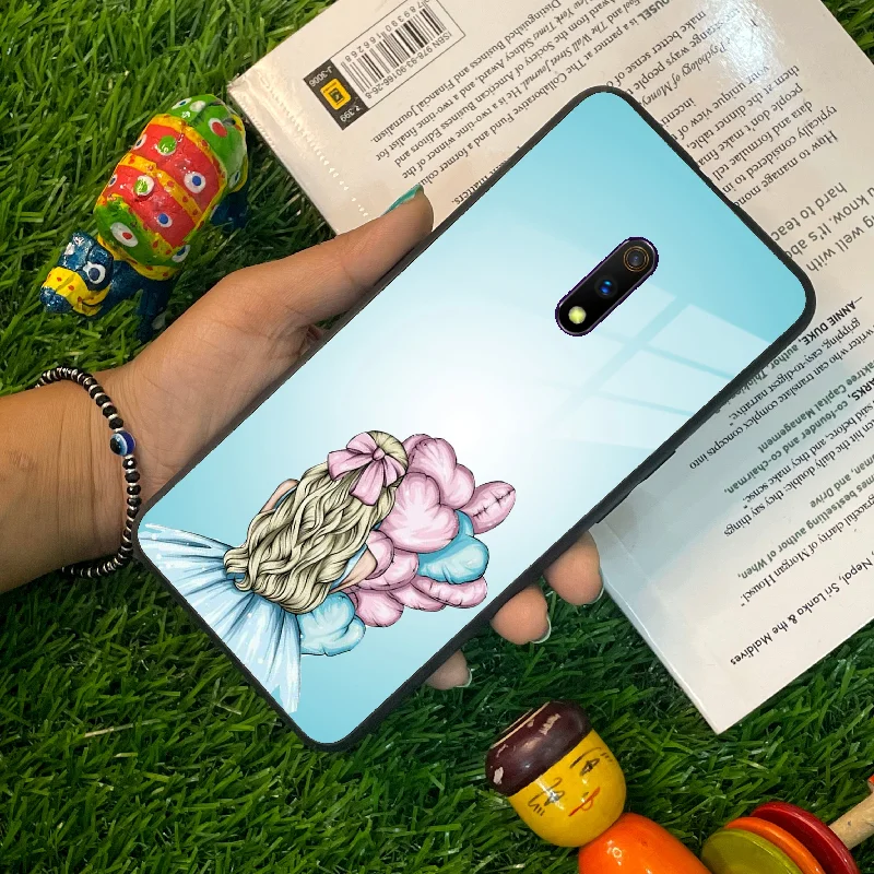 Styles Girl With Balloon Glass Case For Realme/Narzo