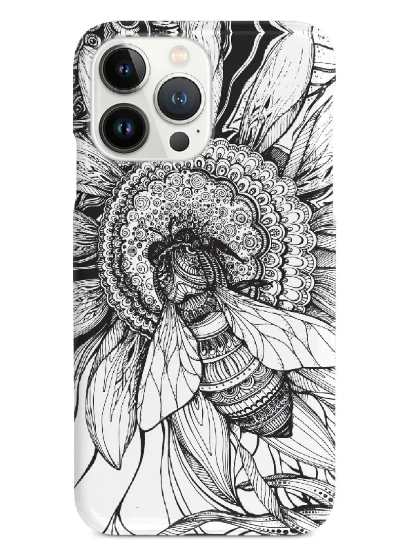 Sunflower & Bee - Sketch - Black Case