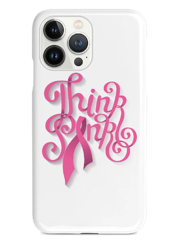 Think Pink - Ribbon Swirls - White Case