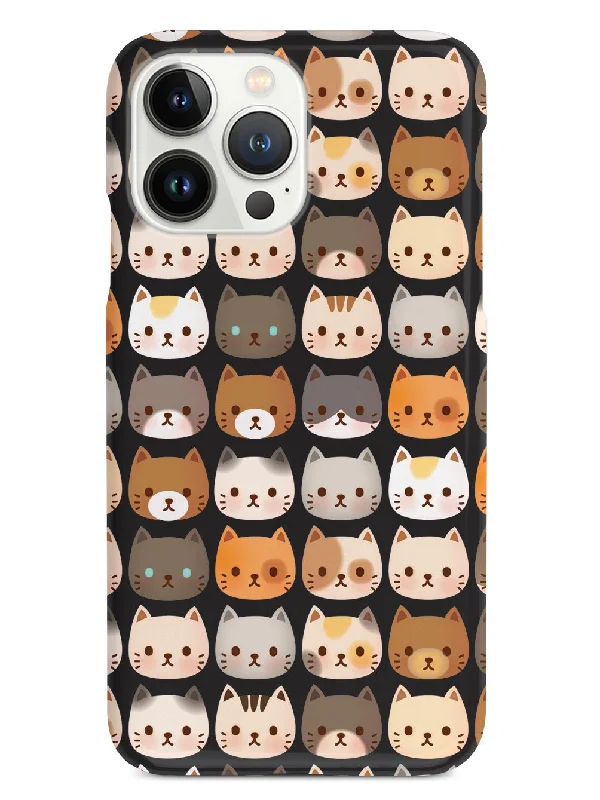 Tiny Cat Faces Pattern - Black Case