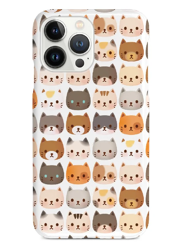 Tiny Cat Faces Pattern - White Case