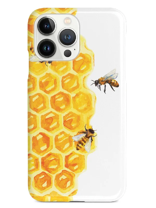 Watercolor Bees on Honeycomb - White Case