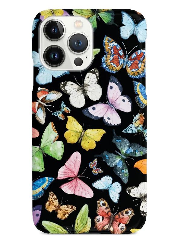 Watercolor Butterflies - Black Case