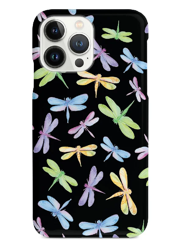 Watercolor Dragonflies Pattern - Black Case