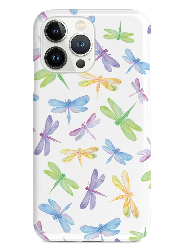 Watercolor Dragonflies Pattern - White Case