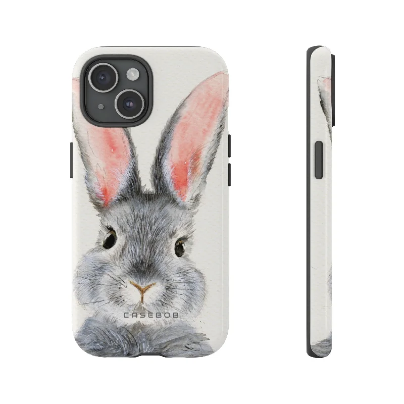 Watercolor of Fluffy Rabbit - Protective Phone Case