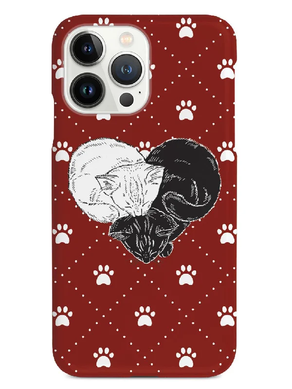 Yin Yang Cat Heart - Red Case