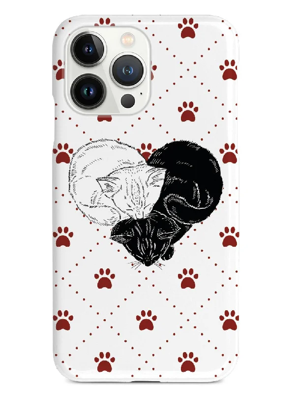 Yin Yang Cat Heart - White Case